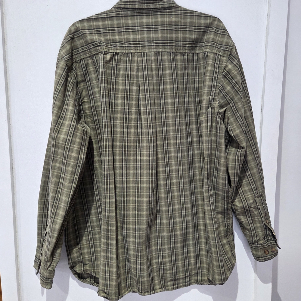 Carhartt Men's Green Plaid Casual Button Down Shirt - Picture 6 of 8